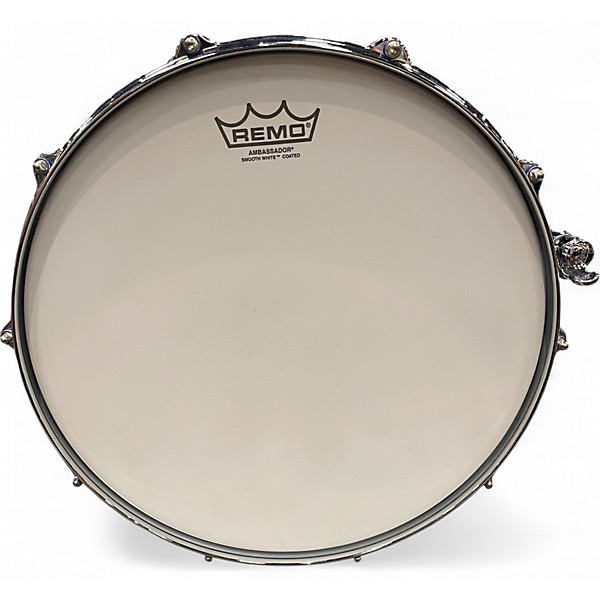 Used Pearl 14X3.5 Free Floating Snare Metallic Silver Drum