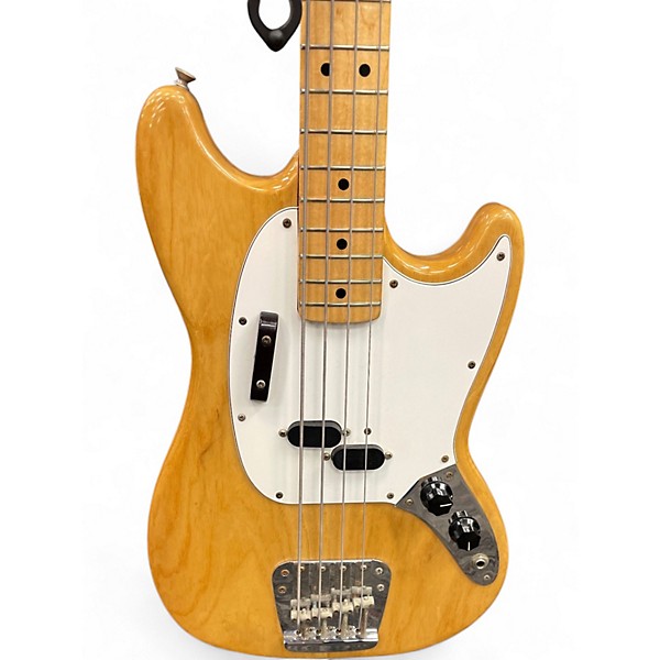 Vintage 1975 Fender Mustang Bass Natural Electric Bass Guitar