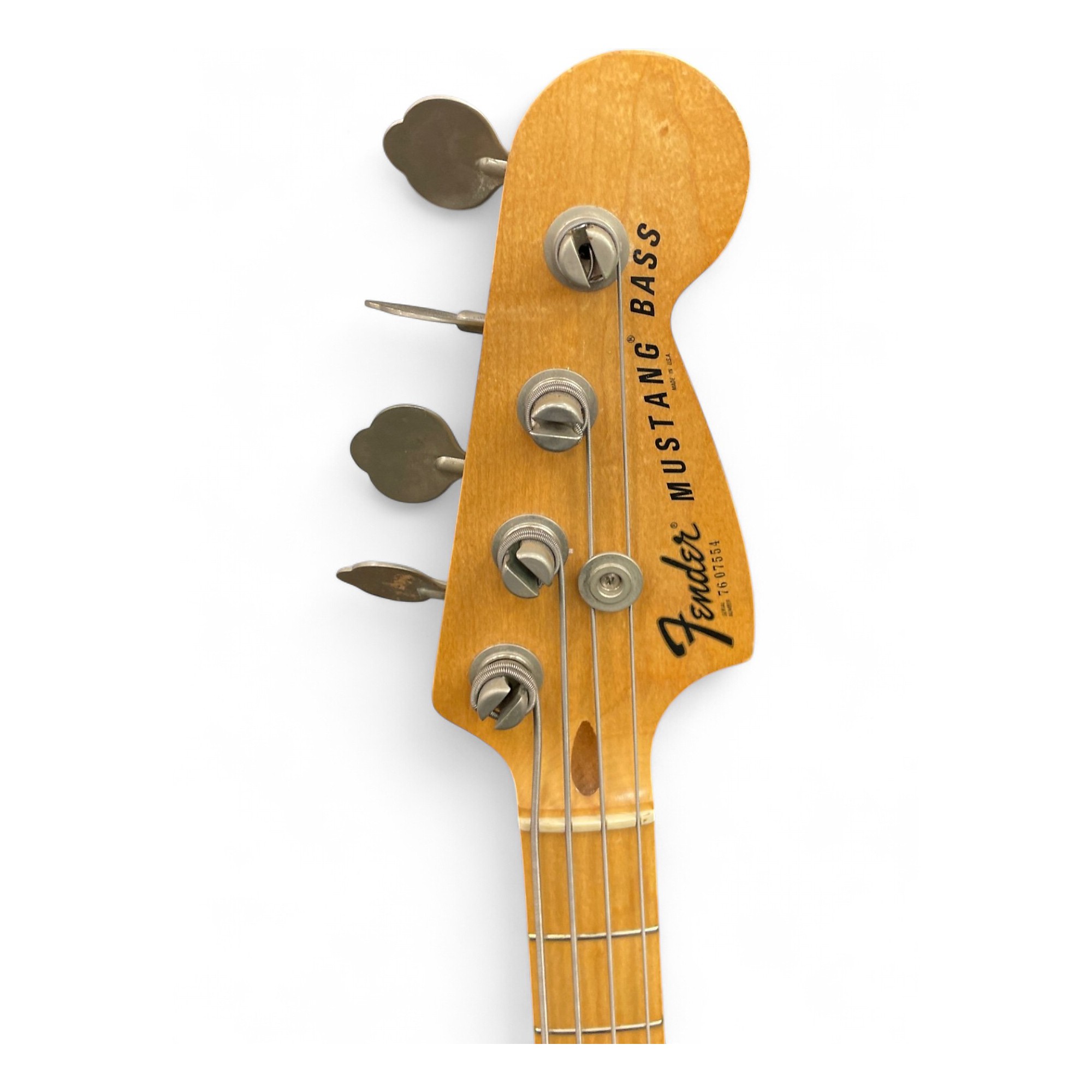Vintage 1975 Fender Mustang Bass Natural Electric Bass Guitar