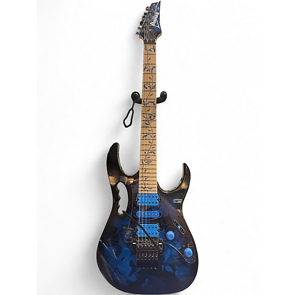 Used Ibanez JEM77P Blue Floral Pattern Solid Body Electric Guitar