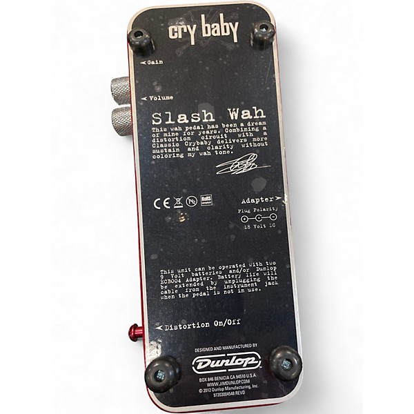 Used Dunlop SW95 Cry Baby Slash Wah Effect Pedal