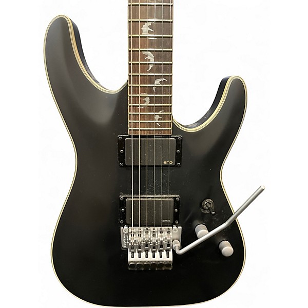 Used Schector damien platinum  Satin Black Solid Body Electric Guitar