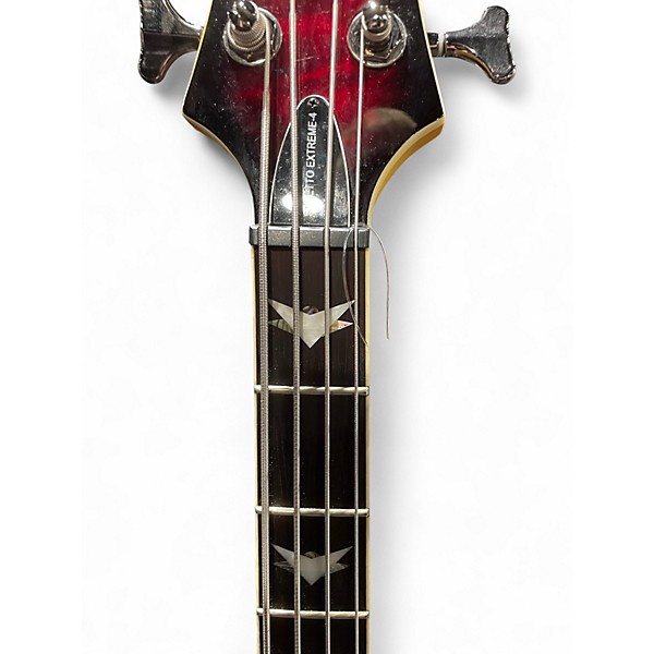 Used Schecter Guitar Research Stiletto Extreme 4 String 2 Tone Sunburst Electric Bass Guitar