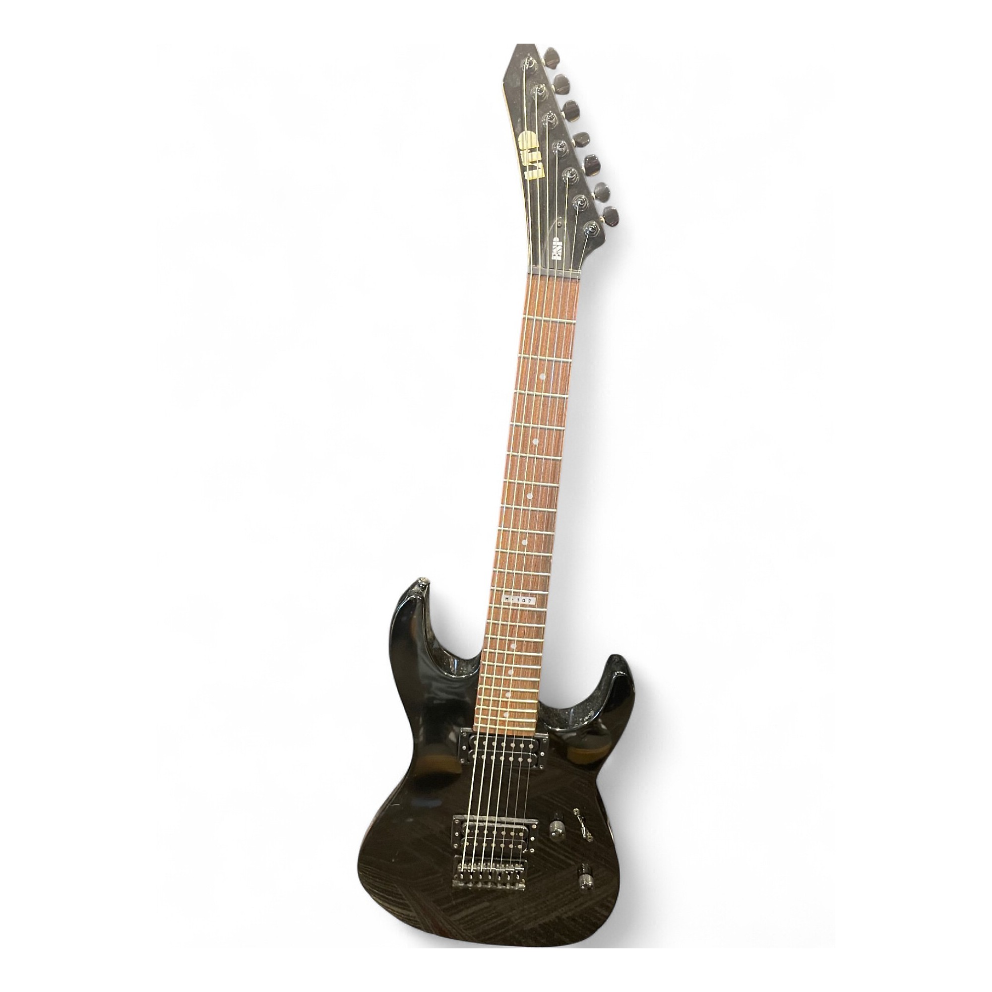 ESP LTD M-107 7弦ギター Used ESP LTD M107 Black Solid Body Electric Guitar Black | Guitar