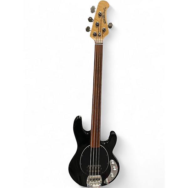 Used Ernie Ball Music Man Stingray 4 String Fretless Black Electric Bass Guitar