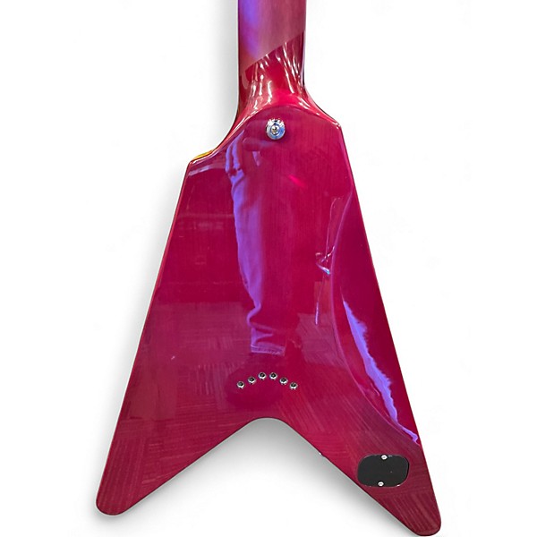 Used Schecter Guitar Research CUSTOM V-1 Trans Purple Solid Body Electric Guitar