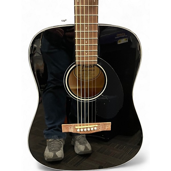 Used Fender CD60 Dreadnought Black Acoustic Guitar