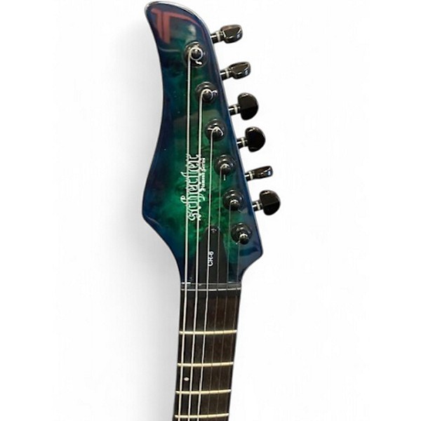 Used Schecter Guitar Research CR-6 AQUA BURST Solid Body Electric Guitar