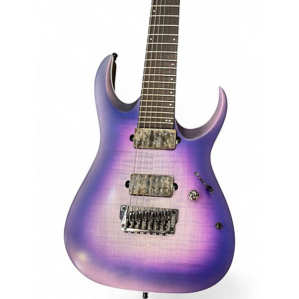 Used Ibanez RGA71AL Axion Label 7 String Purple Solid Body Electric Guitar