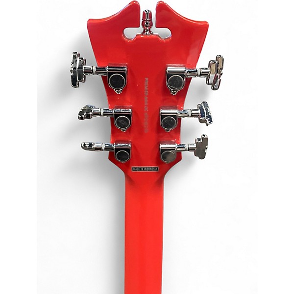 Used D'Angelico premier series mini dc stopbar Fiesta Red Hollow Body Electric Guitar