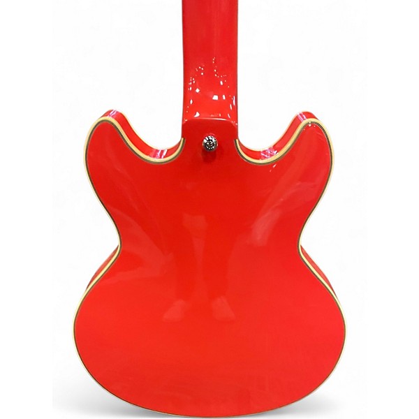 Used D'Angelico premier series mini dc stopbar Fiesta Red Hollow Body Electric Guitar