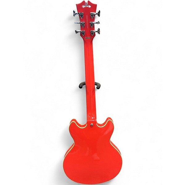 Used D'Angelico premier series mini dc stopbar Fiesta Red Hollow Body Electric Guitar