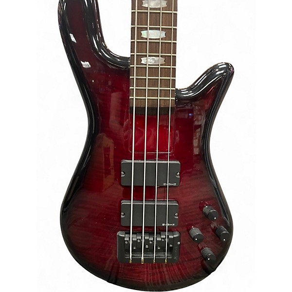 Used Spector REBOP DLX Crimson Red Burst Electric Bass Guitar