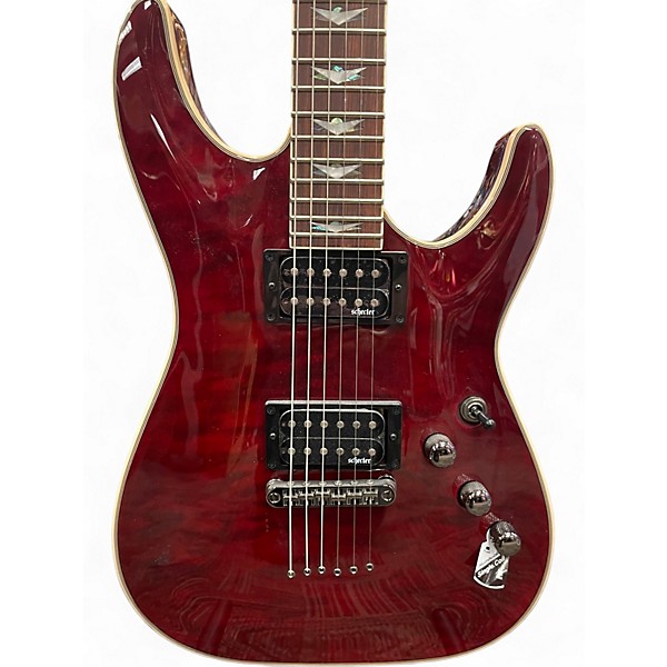 Used Schecter Guitar Research Omen Extreme 6 Crimson Red Trans Solid Body Electric Guitar