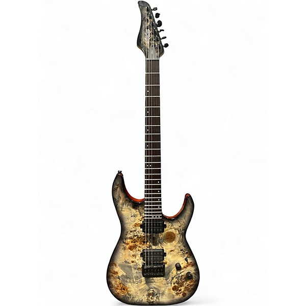 Used Schecter Guitar Research cr6 black burl Solid Body Electric Guitar