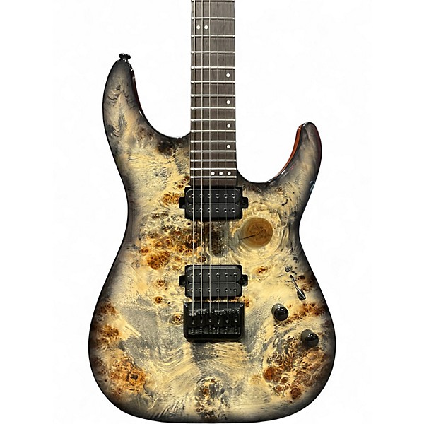 Used Schecter Guitar Research cr6 black burl Solid Body Electric Guitar