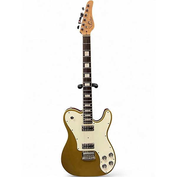 Used Schecter Guitar Research Diamond Series PT Gold Top Solid Body Electric Guitar