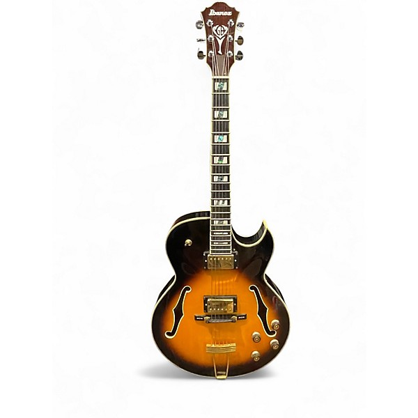 Used 2015 Ibanez LGB30 George Benson Signature Tobacco Sunburst Hollow Body Electric Guitar