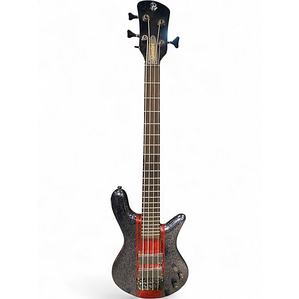 Used Spector Bantam 4 Black and Red Metallic Flake Electric Bass Guitar