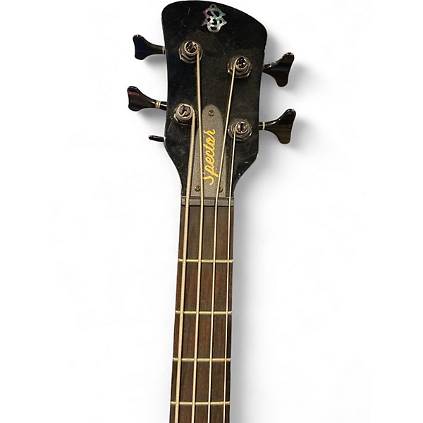 Used Spector Bantam 4 Black and Red Metallic Flake Electric Bass Guitar