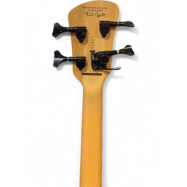 Used Spector Bantam 4 Black and Red Metallic Flake Electric Bass Guitar