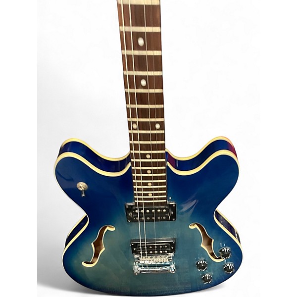 Used Oscar Schmidt OE30 ES SHAPE  Blue Burst Hollow Body Electric Guitar