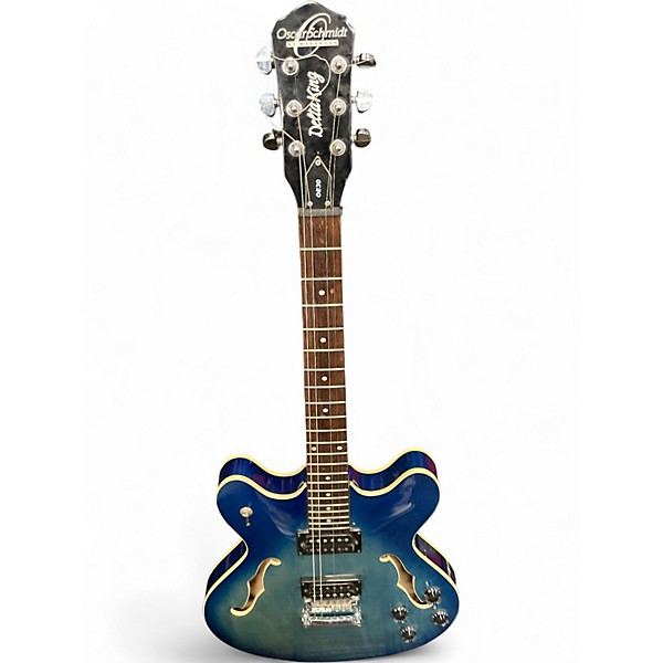 Used Oscar Schmidt OE30 ES SHAPE  Blue Burst Hollow Body Electric Guitar