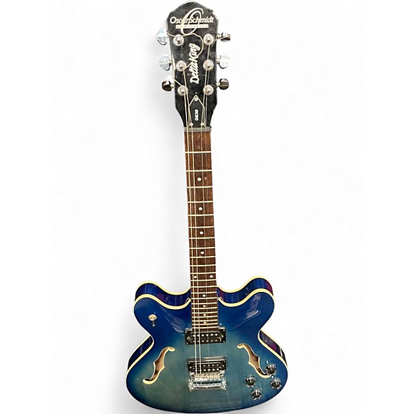 Used Oscar Schmidt OE30 ES SHAPE  Blue Burst Hollow Body Electric Guitar