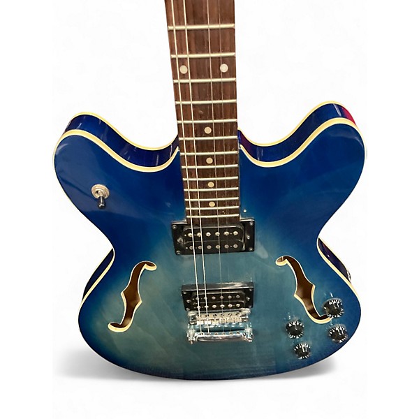 Used Oscar Schmidt OE30 ES SHAPE  Blue Burst Hollow Body Electric Guitar