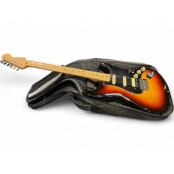 Used 2009 Fender Standard Stratocaster HSS 3 Color Sunburst Solid Body Electric Guitar