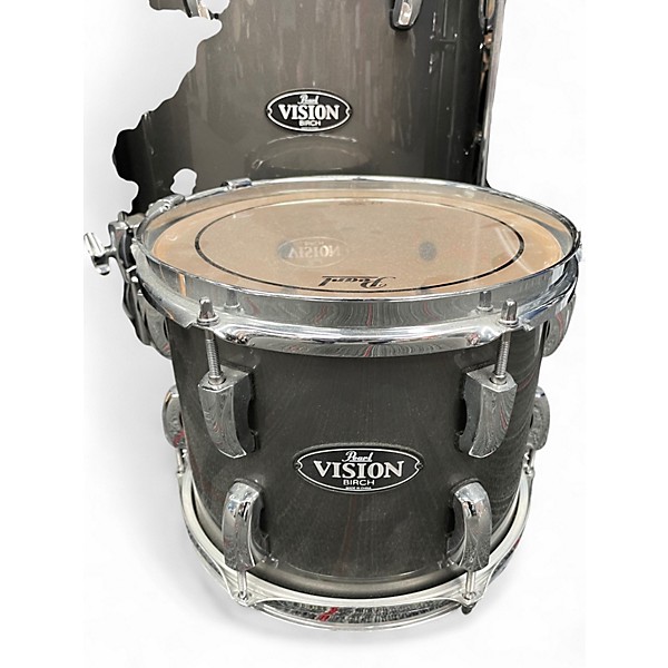 Used Pearl 5 Piece Vision Birch Metallic Silver Drum Kit