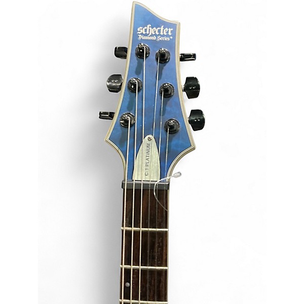 Used Schecter Guitar Research C1 Platinum Trans Blue Solid Body Electric Guitar
