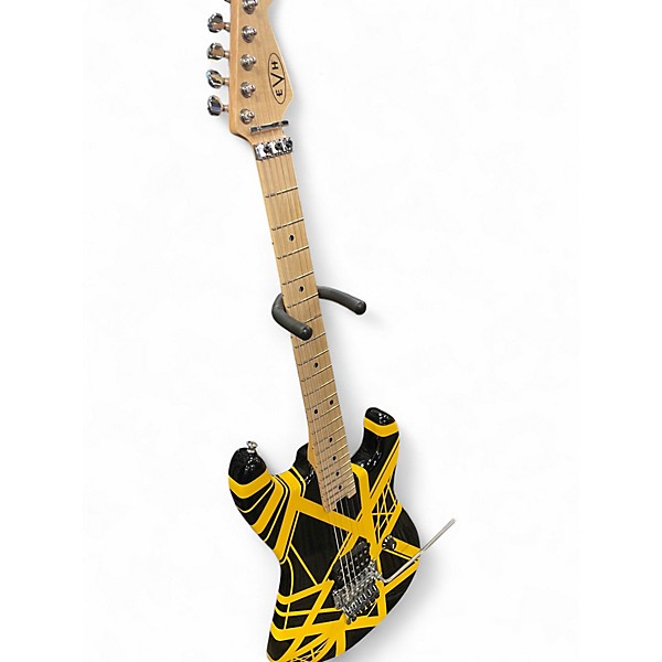 Used EVH Striped Series Yellow and Black Solid Body Electric Guitar