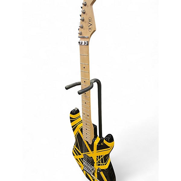 Used EVH Striped Series Yellow and Black Solid Body Electric Guitar