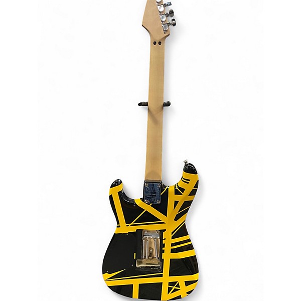Used EVH Striped Series Yellow and Black Solid Body Electric Guitar