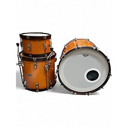 Used SJC Drums 3 Piece Custom Drums Orange Sparkle Drum Kit