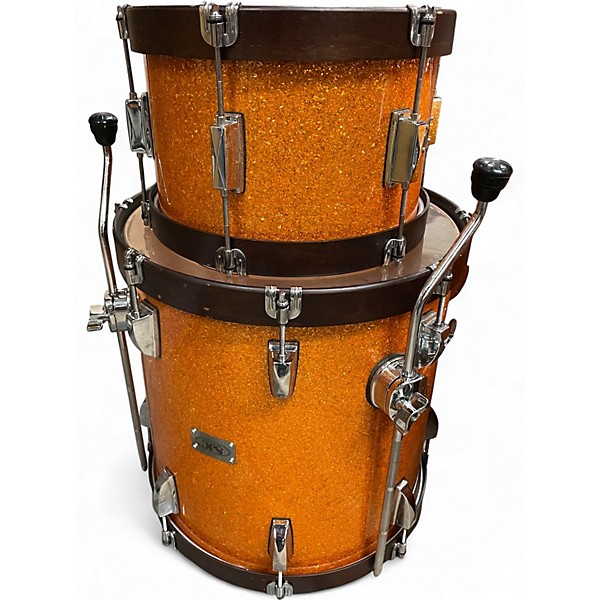 Used SJC Drums 3 Piece Custom Drums Orange Sparkle Drum Kit