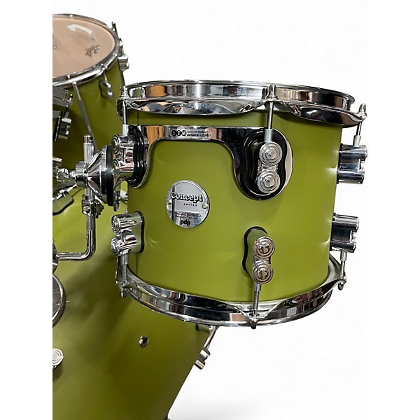 Used PDP by DW 4 Piece Concept Maple Bop Satin Olive Drum Kit
