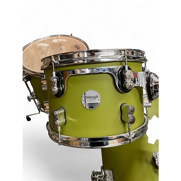 Used PDP by DW 4 Piece Concept Maple Bop Satin Olive Drum Kit