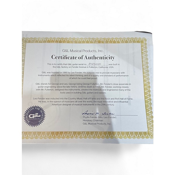 Used G&L JB Custom Shop Vintage White Electric Bass Guitar