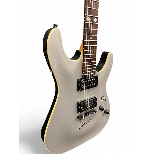 Used Schecter Guitar Research C1 Diamond Series Silver Sparkle Solid Body Electric Guitar
