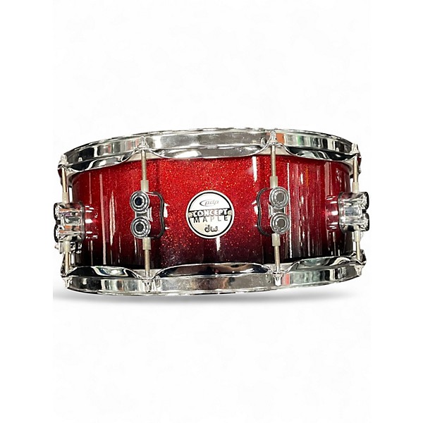 Used PDP by DW 5 Piece Concept Series Red Sparkle Drum Kit