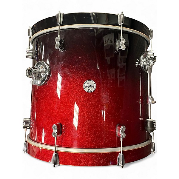 Used PDP by DW 5 Piece Concept Series Red Sparkle Drum Kit