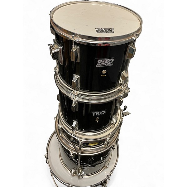Used TKO 5 Piece 5-PC DRUM SET BLACK Drum Kit