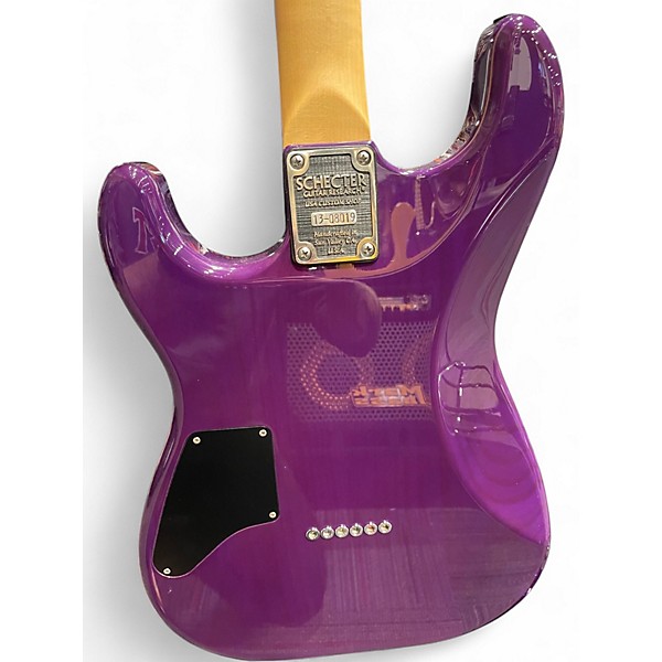 Used Schecter Guitar Research California Custom Elite Black Violet Solid Body Electric Guitar