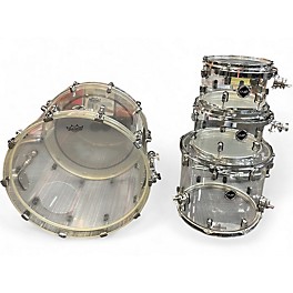 Used Crush Drums & Percussion 4 Piece Acrylic Series Clear Drum Kit