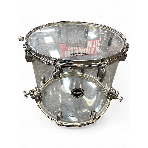 Used Crush Drums & Percussion 4 Piece Acrylic Series Clear Drum Kit