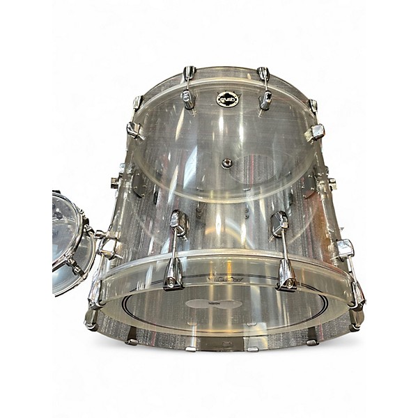 Used Crush Drums & Percussion 4 Piece Acrylic Series Clear Drum Kit