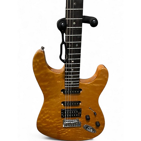 Used Fender AMERICAN DELUXE STRATOCASTER QMT HSS Amber Solid Body Electric Guitar