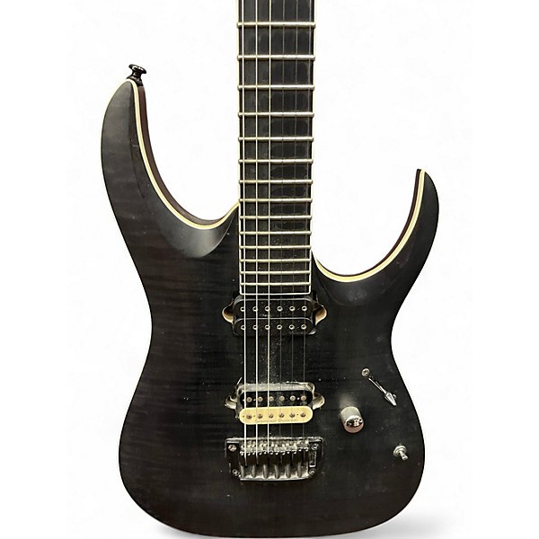 Used Ibanez RGAIX6FM Trans Black Solid Body Electric Guitar